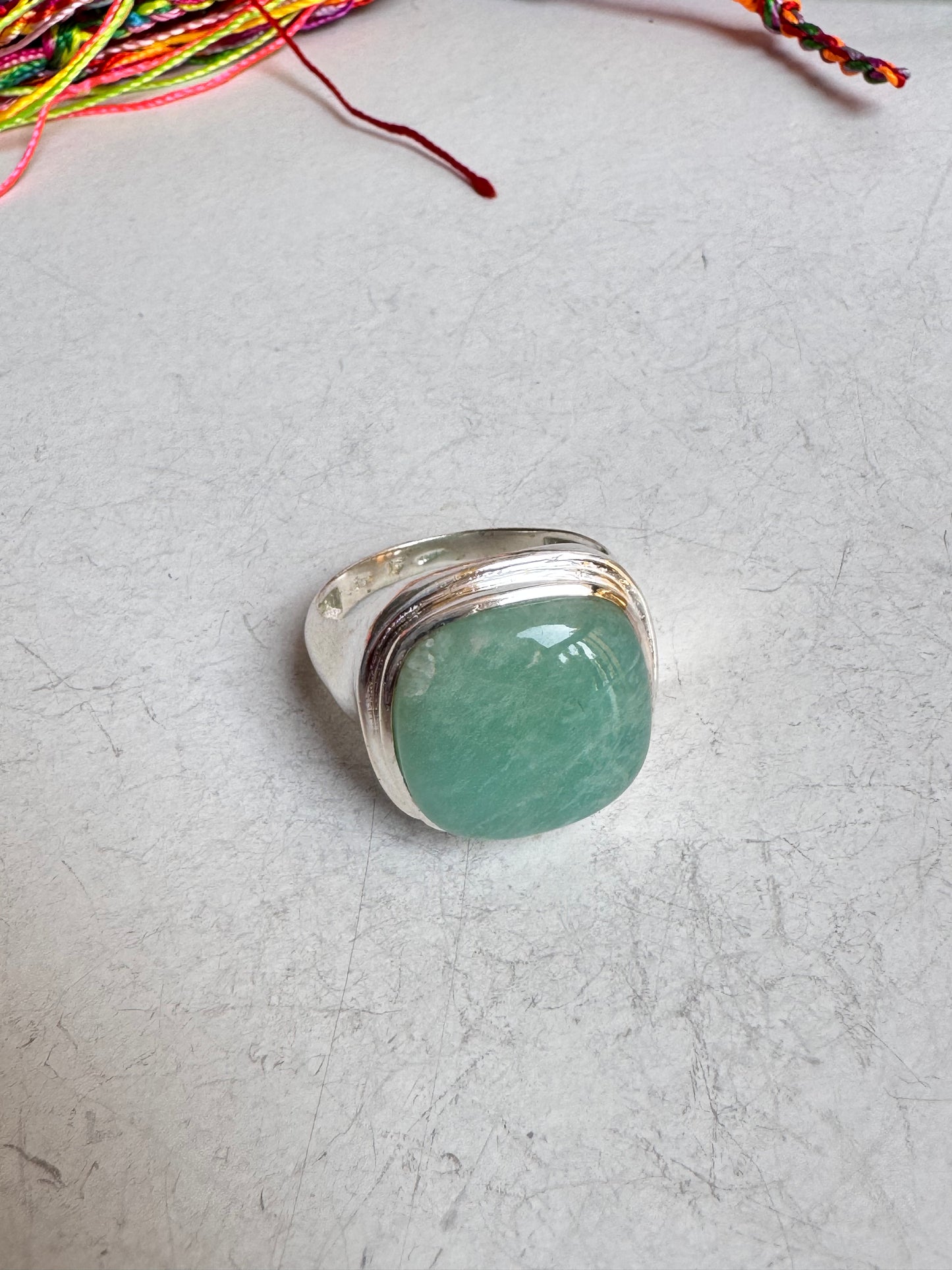 Anello argento 925 amazzonite misura 28 6V