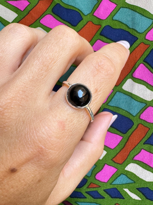 T34 black onyx 925 silver ring