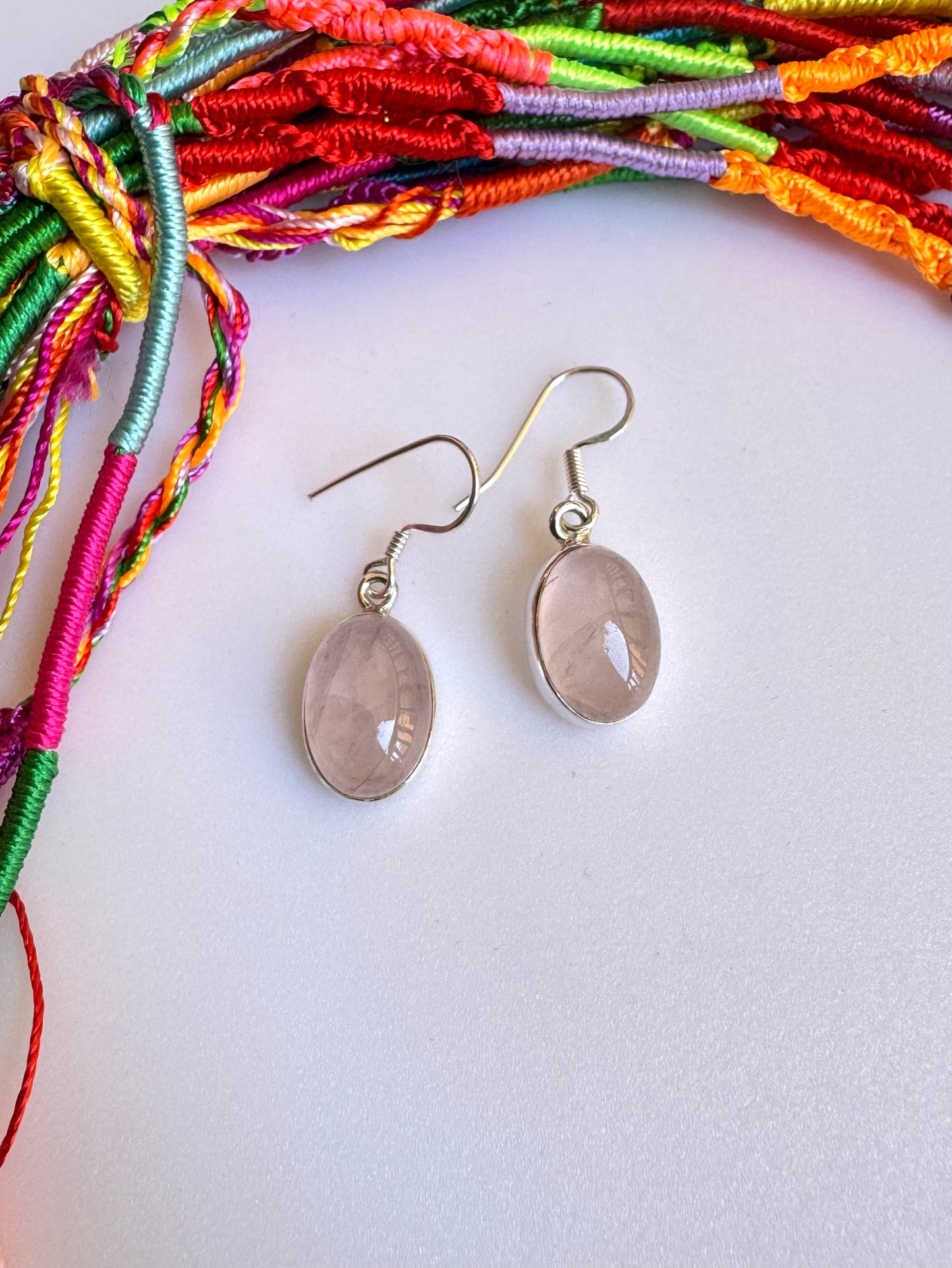 Orecchini argento925 quarzo rosa R13