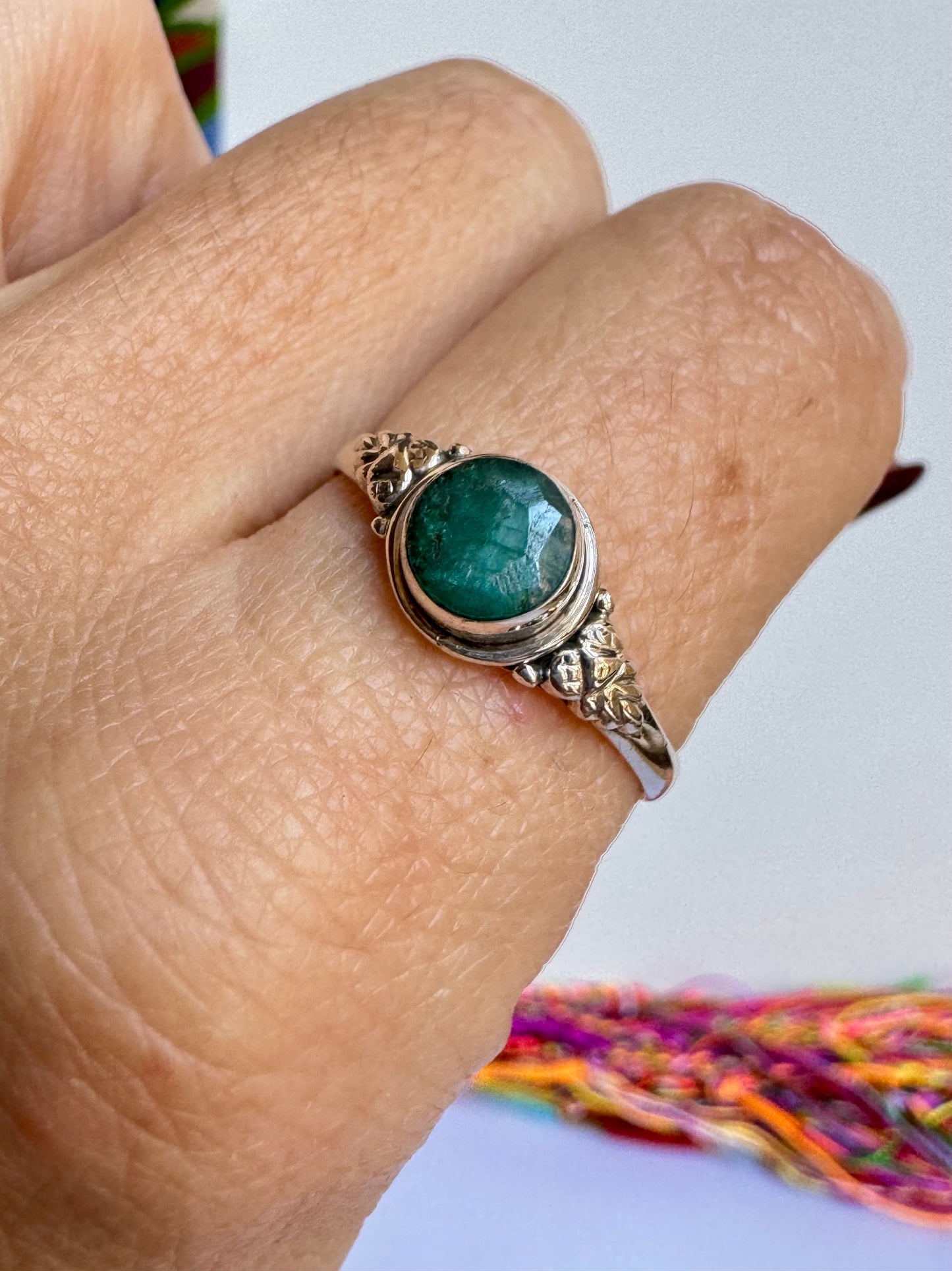 Anello argento 925 radice di smeraldo misura 22 1WE
