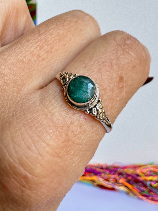 Anello argento 925 radice di smeraldo misura 22 1WE