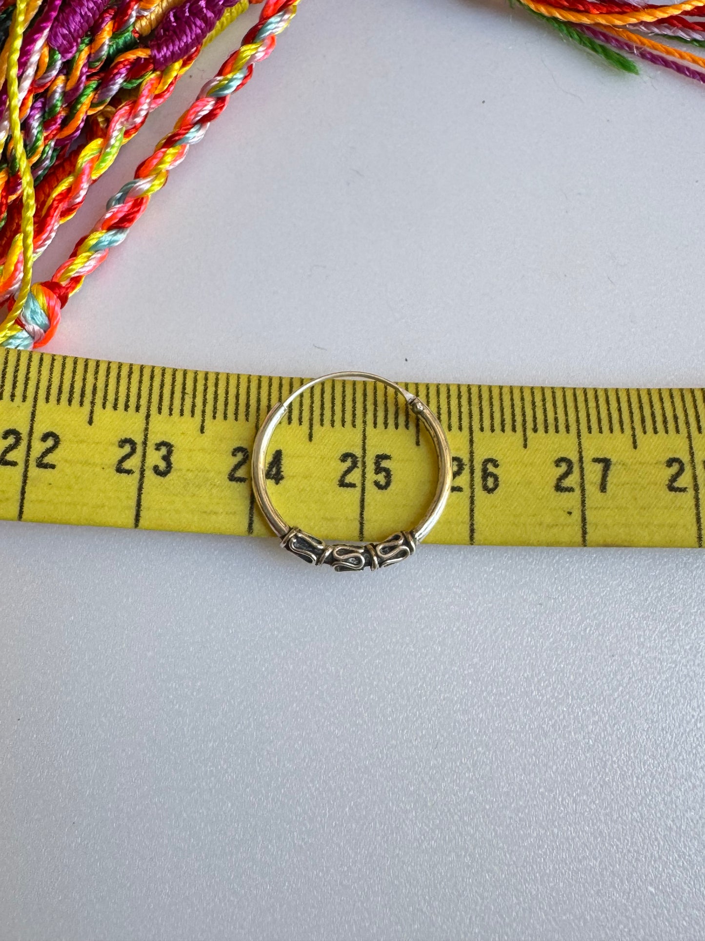 Orecchino singolo cerchio boho argento 925 1,8 cm W34 difettato