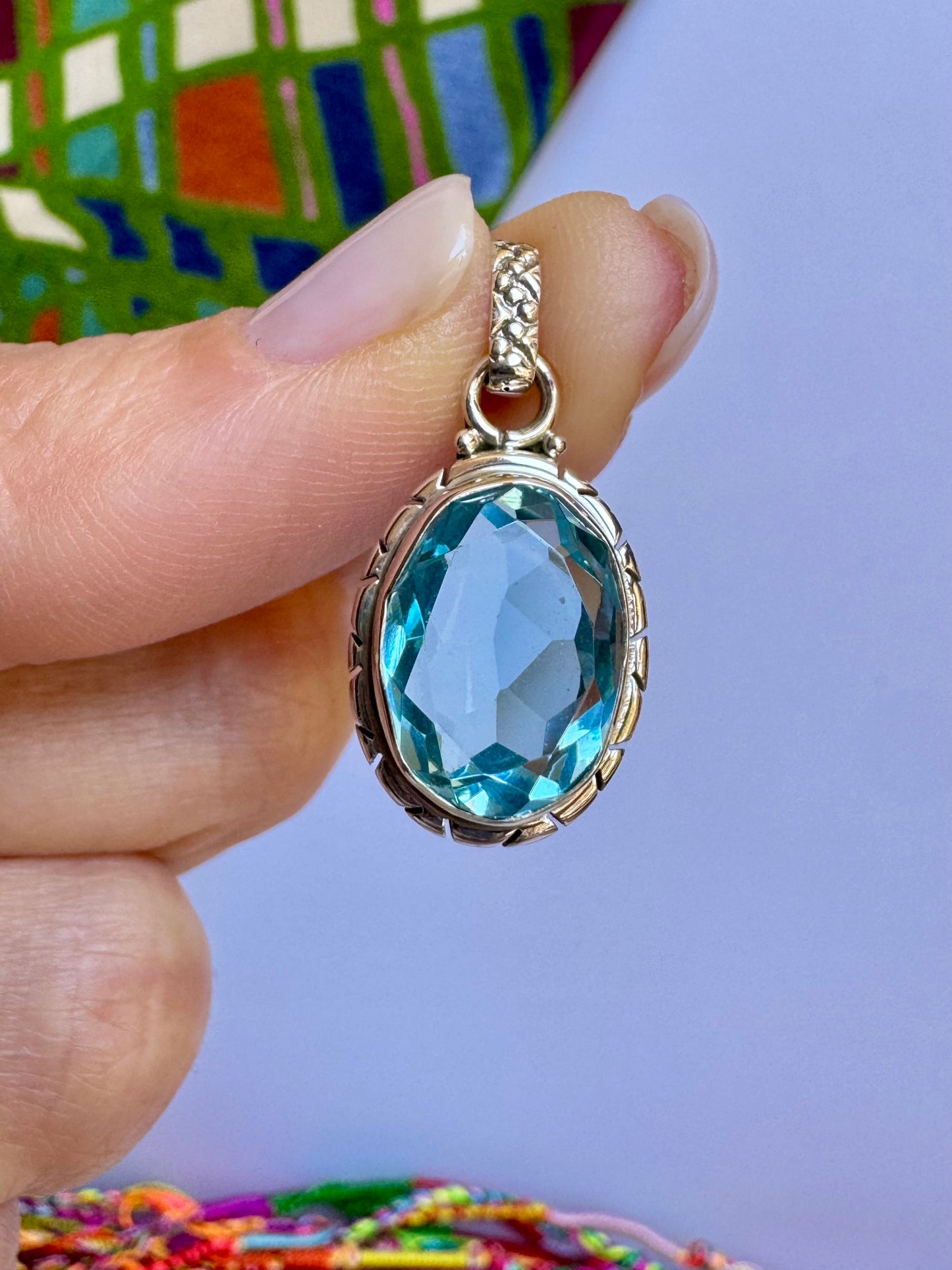 Ciondolo pendente argento 925 acquamarina 1 AQ