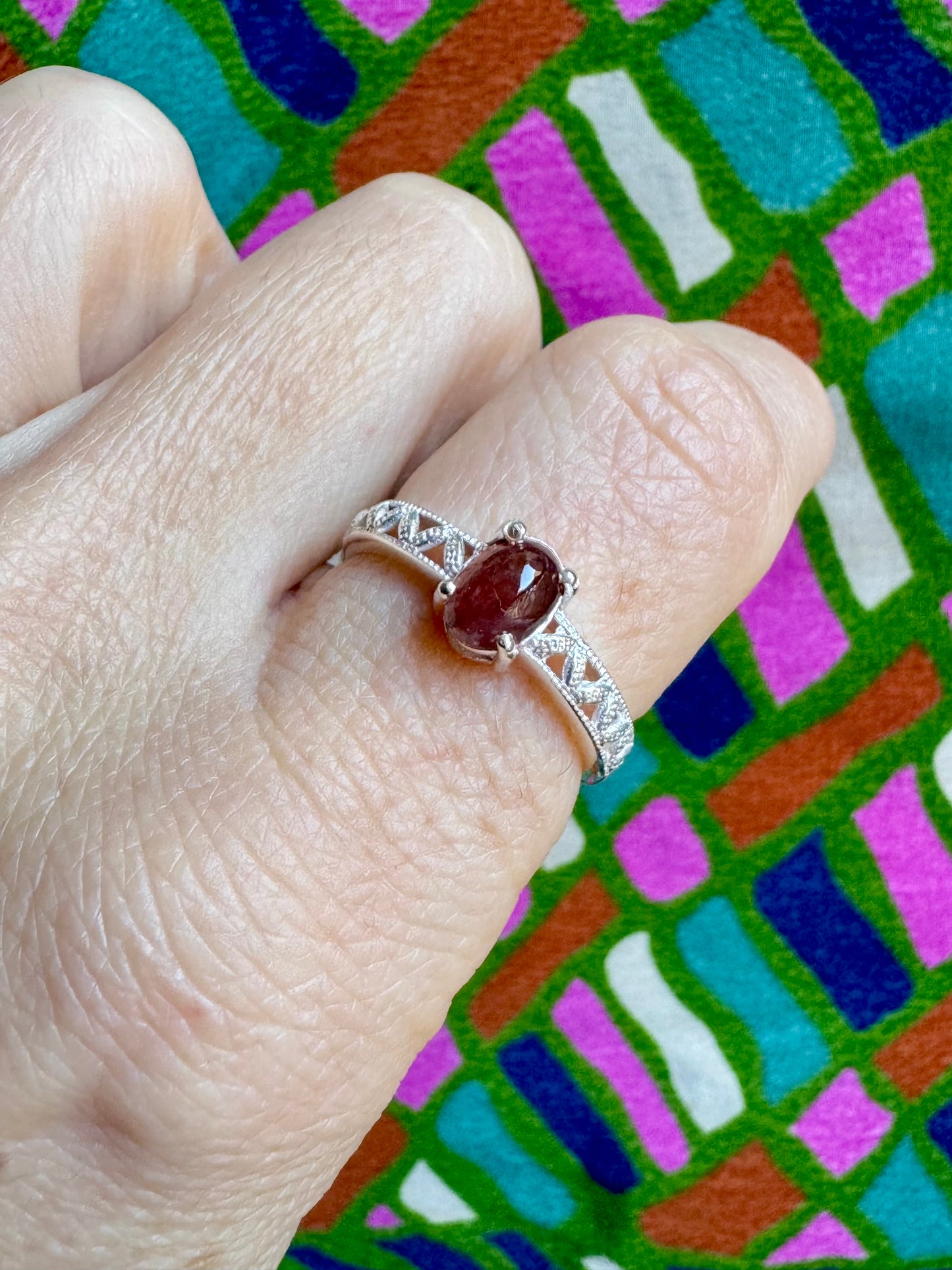 925 Silber Turmalin Ring Größe 17 - TA13