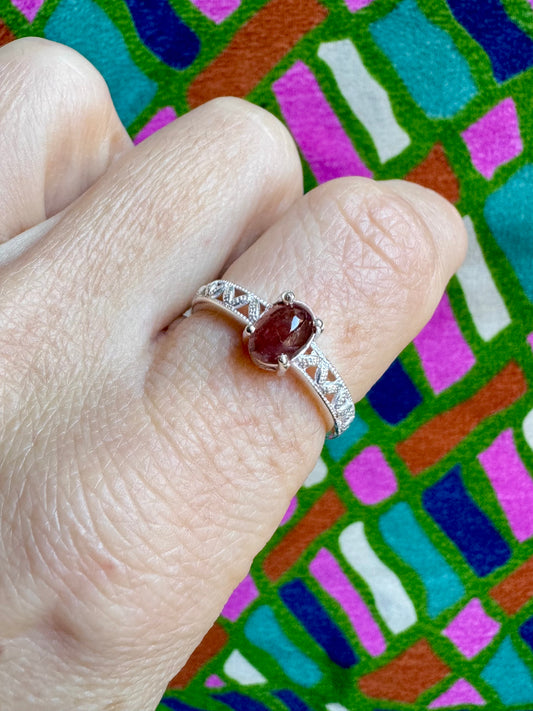 925 Silber Turmalin Ring Größe 17 - TA13