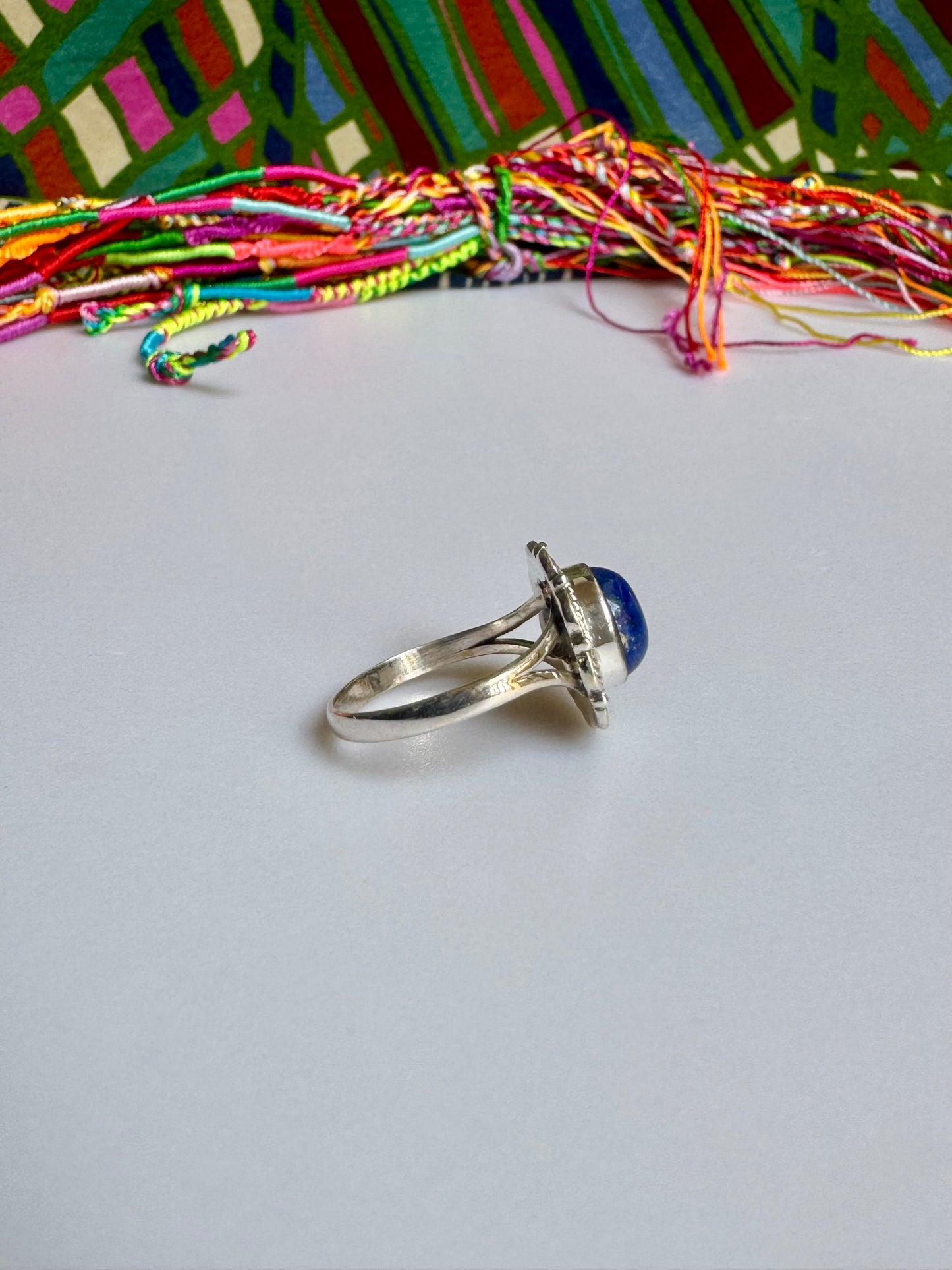 925 silver lapis lazuli ring size 21/22 - G27