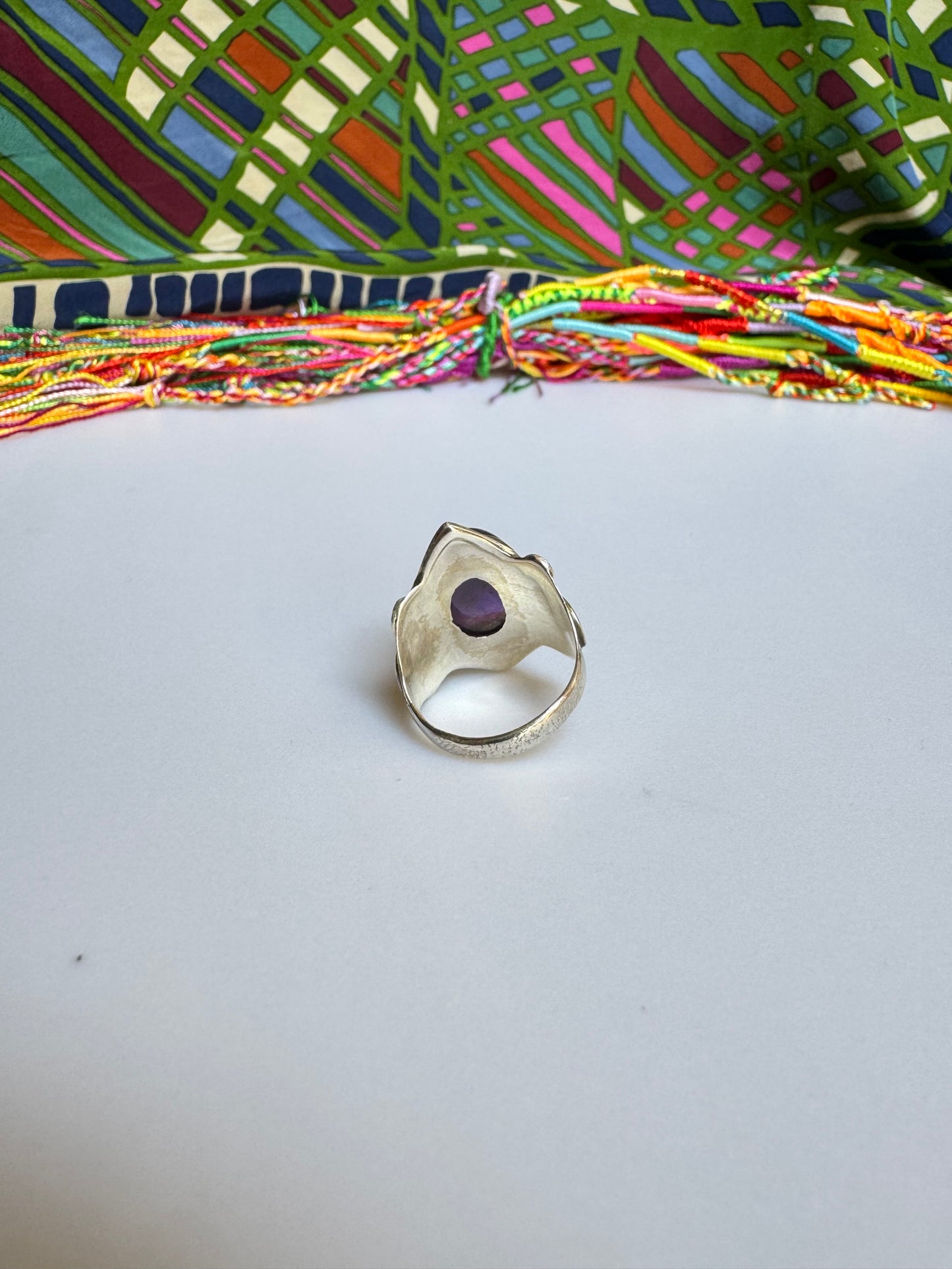 925 silver amethyst ring size 16/17 - G66