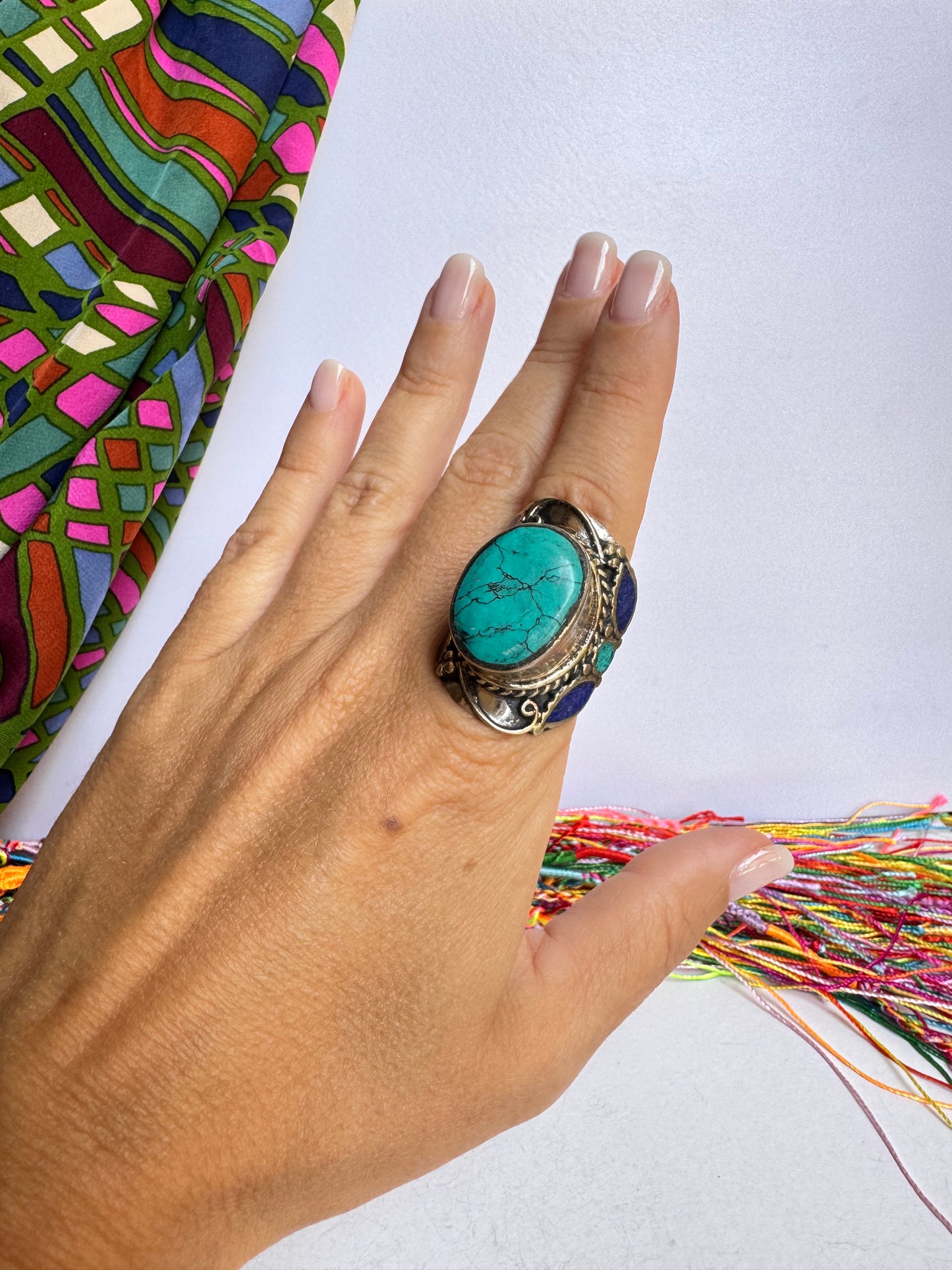 Anello nepalese vintage misura 25