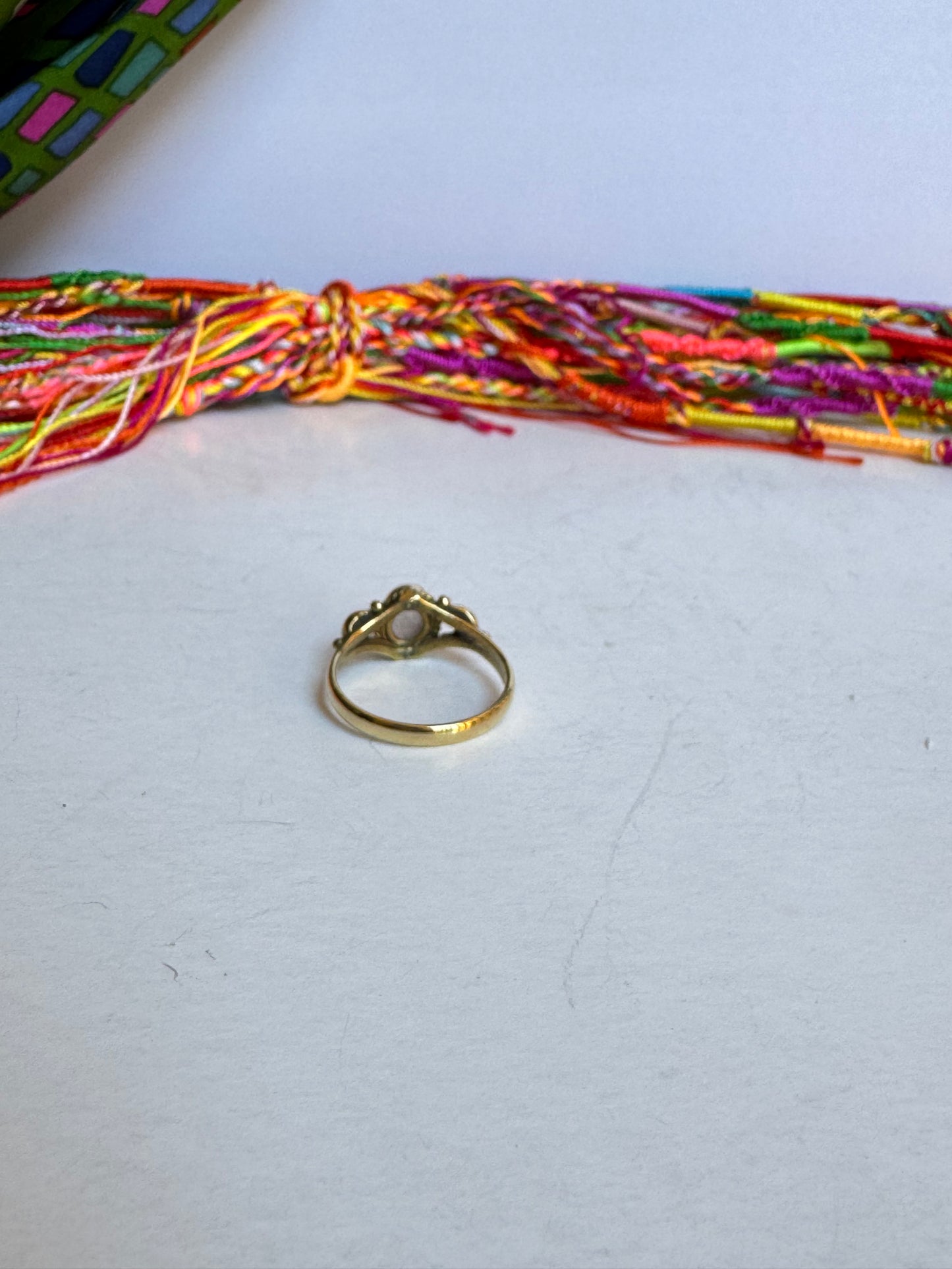 Anello boho dorato pietra di luna arcobaleno misura 16/17