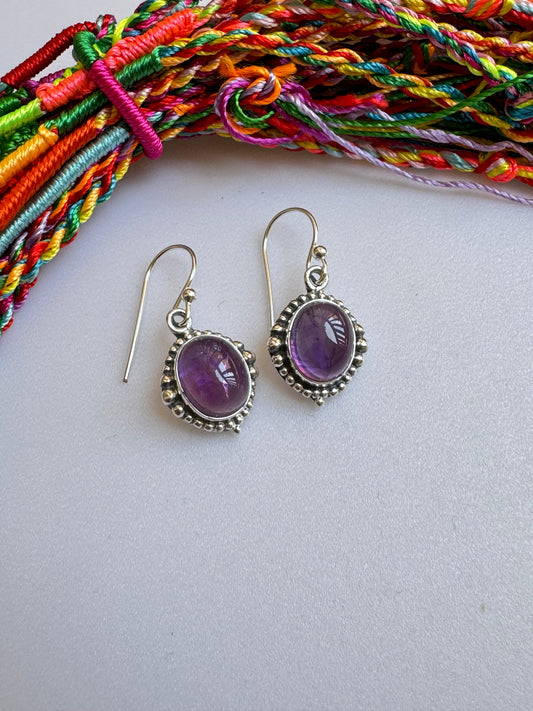 Amethyst 925 silver earrings