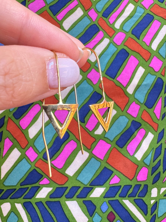 Golden Triangle Dangle Boho Earrings