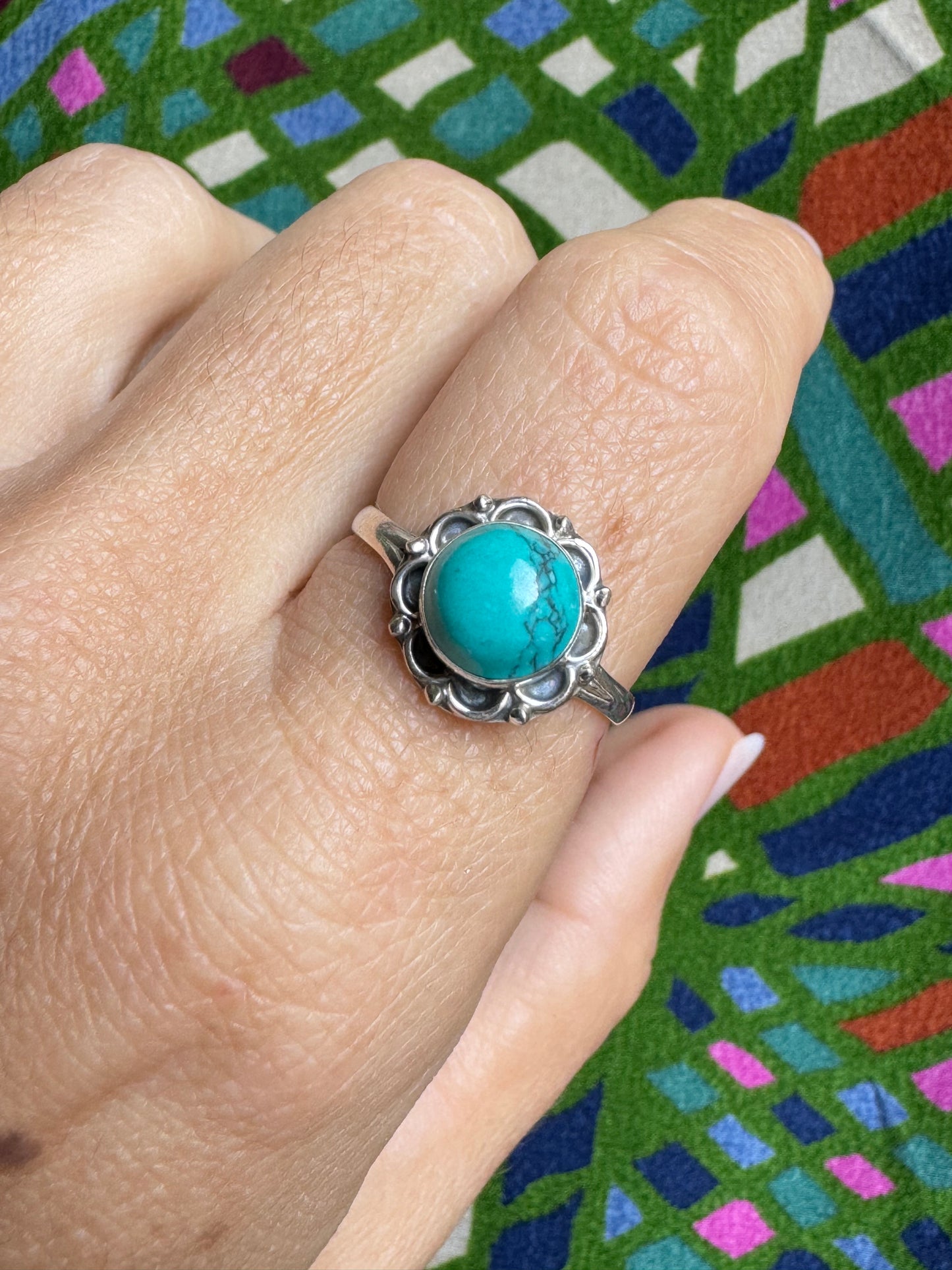 Ring silver925 turquenite howlite turquoise E93