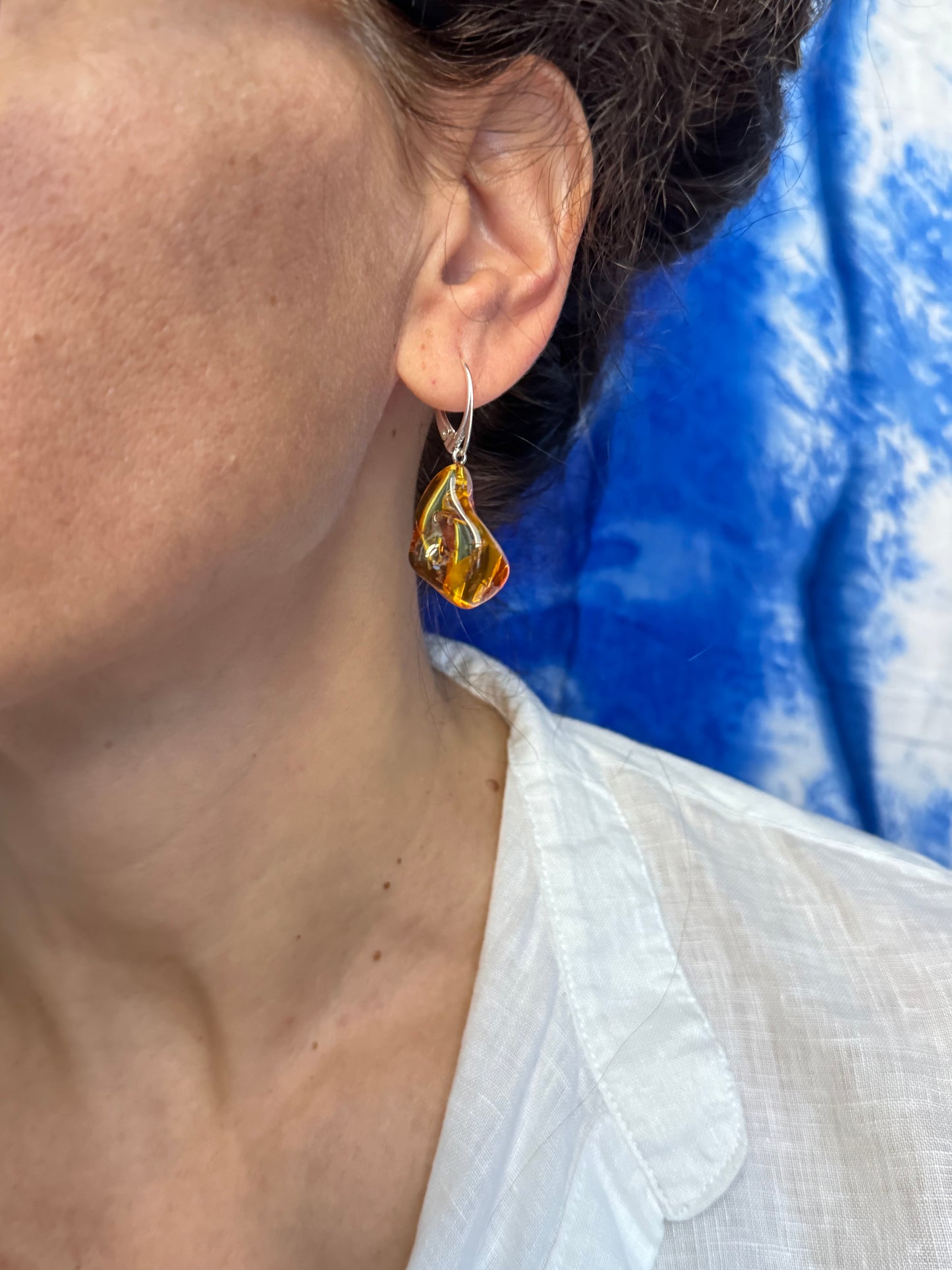 Orecchini argento 925 ambra A11