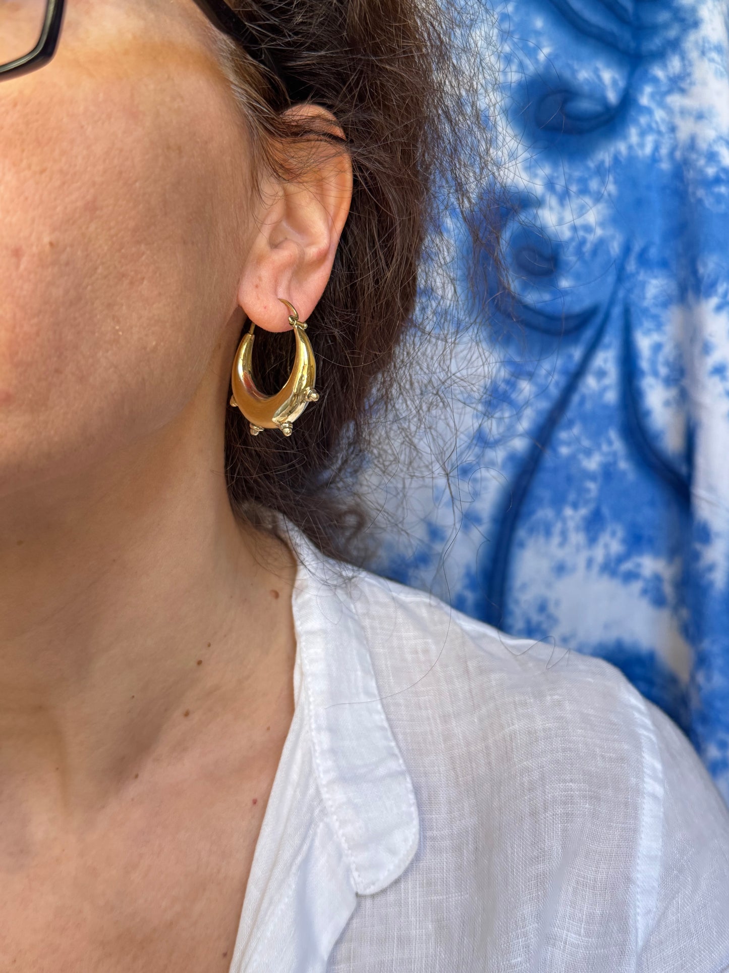 Orecchini boho dorato tribali bombati punte