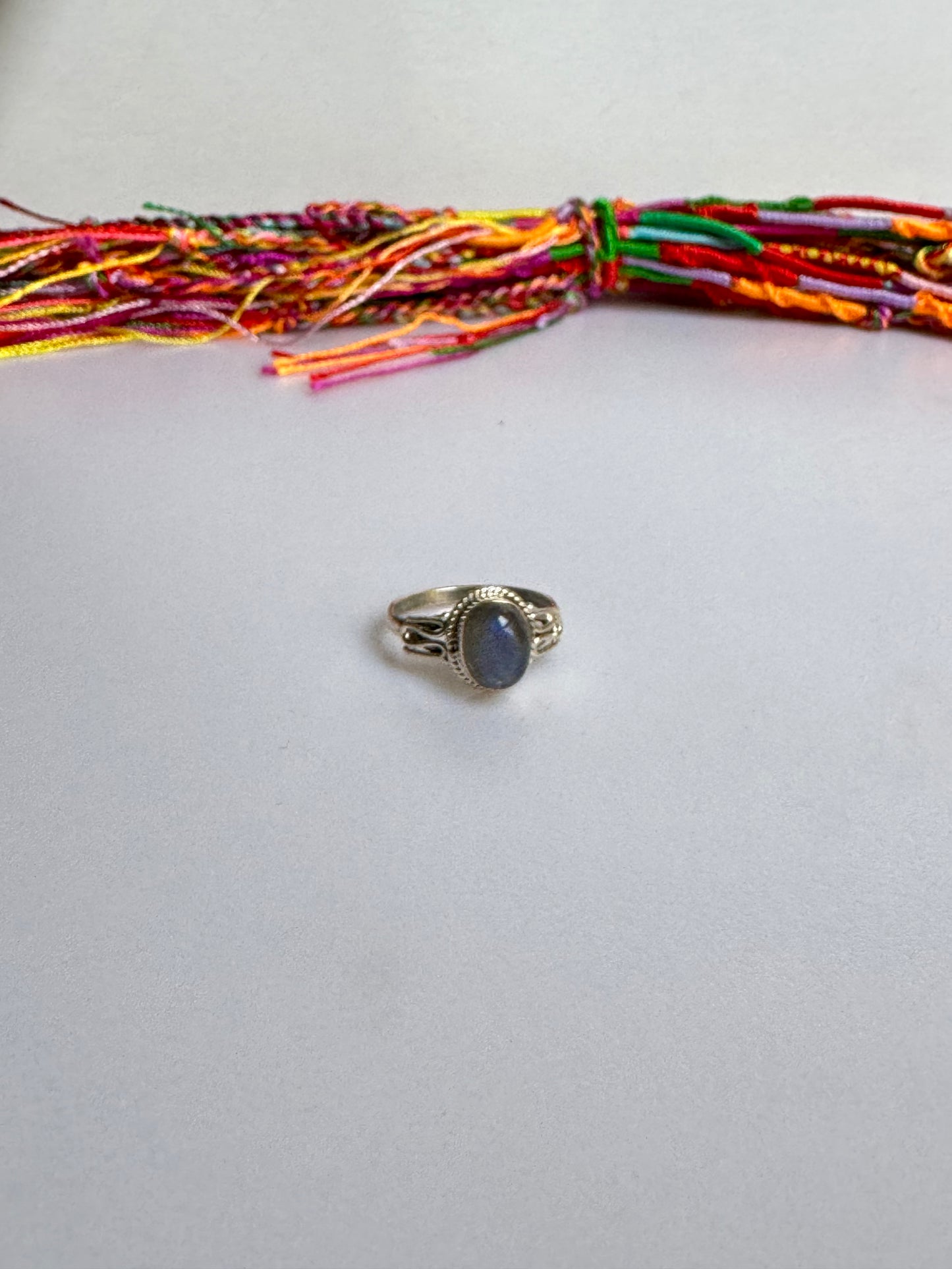 Anello argento 925 labradorite misura 14/15 - 34SZ