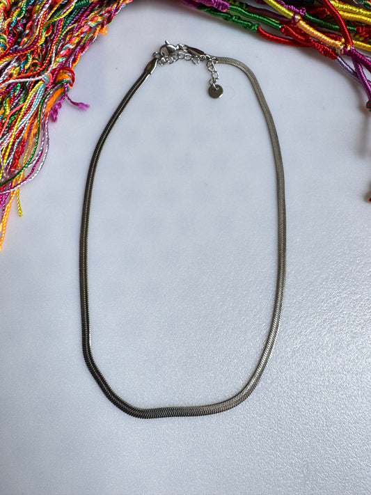 Collana girocollo snake 35cm acciaio 9K