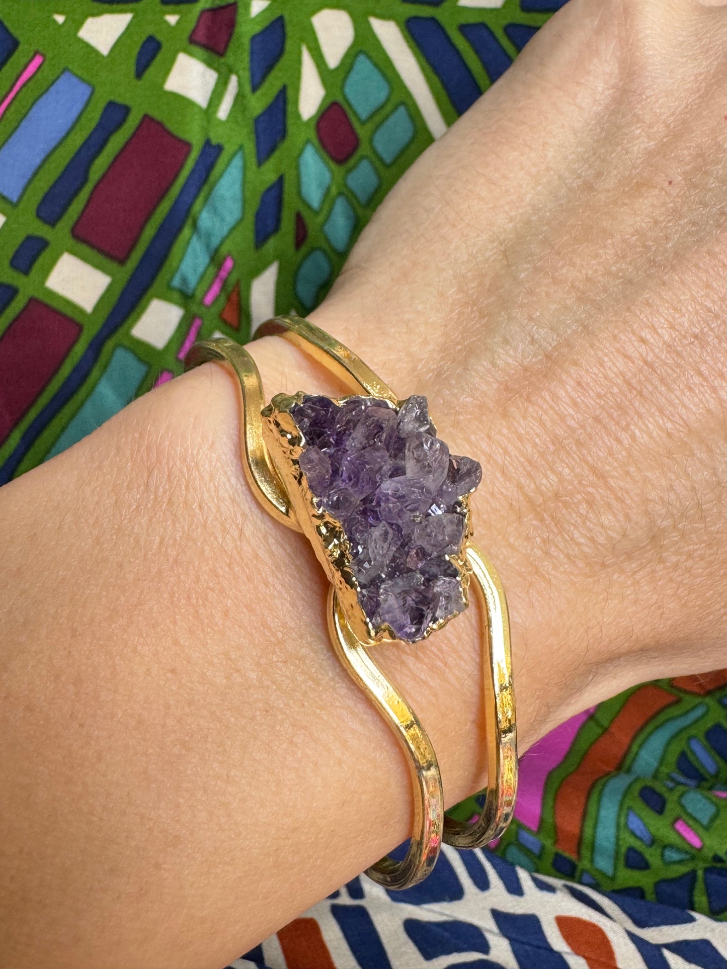 Golden druze amethyst bracelet 3