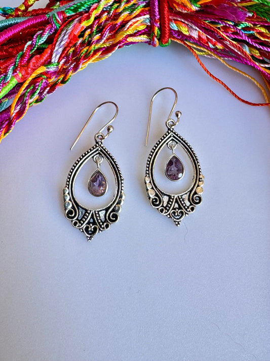 Orecchini argento 925 ametista D40