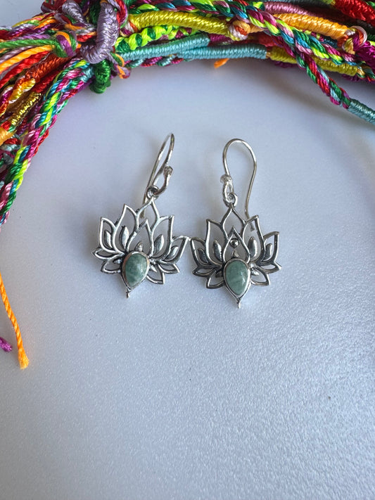 Amazonit-Silber-Boho-Ohrringe