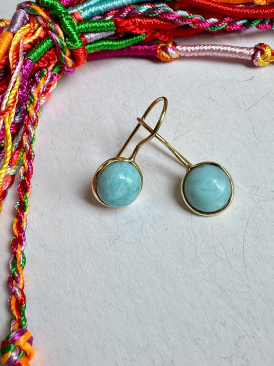 Orecchini boho dorato celeste