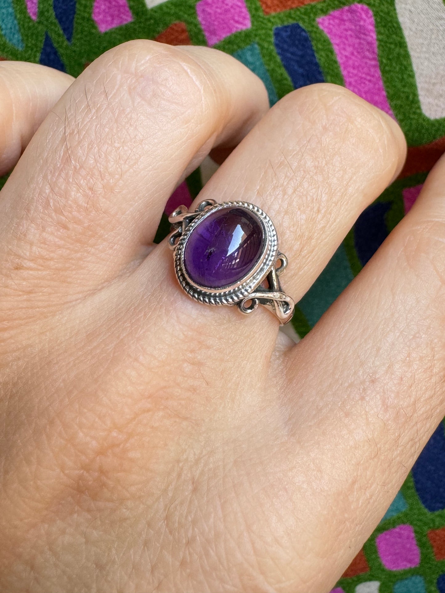 Amethyst Silver Ring T78