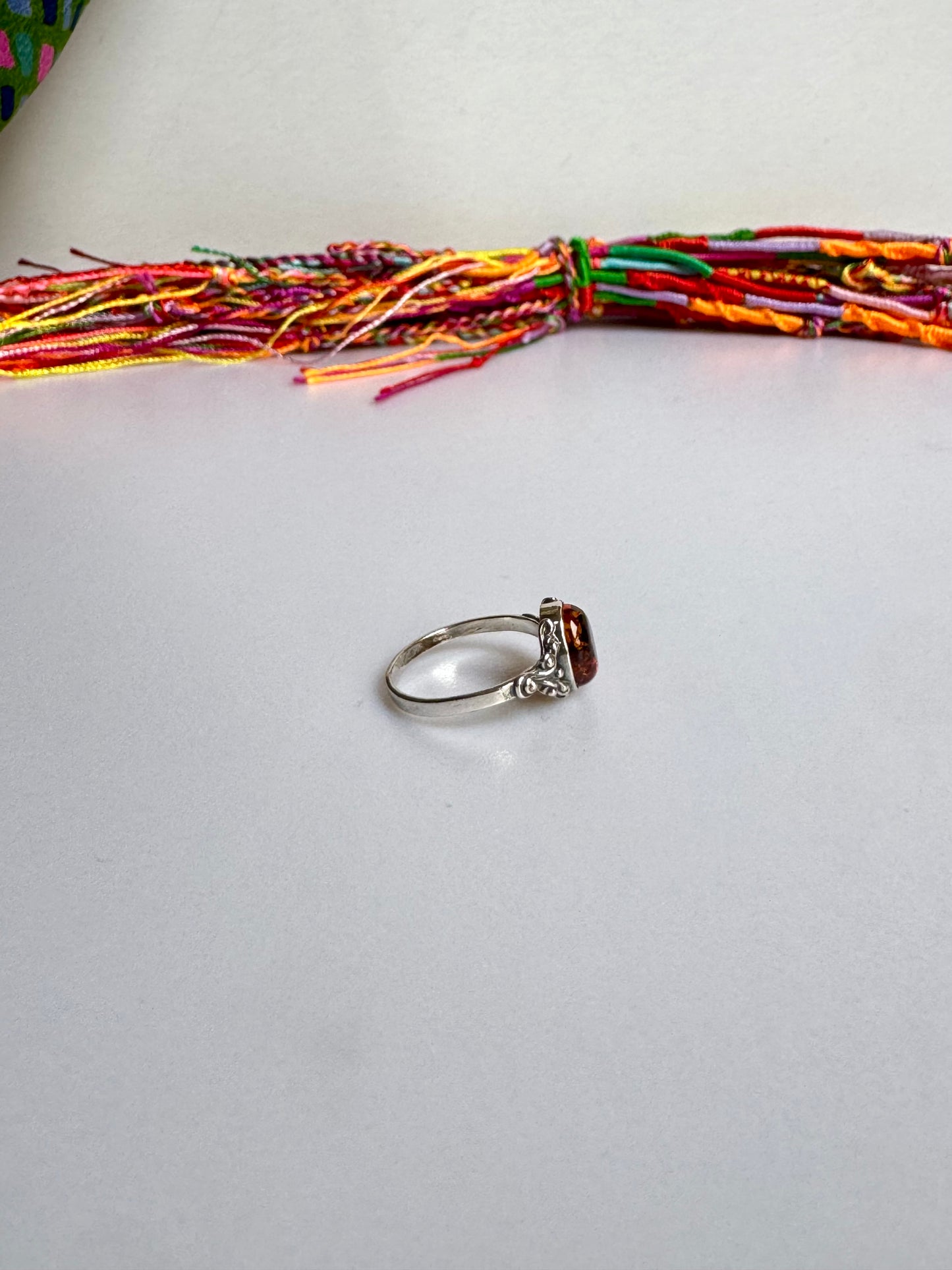 Anello argento 925 ambra misura 13 - 25AMB