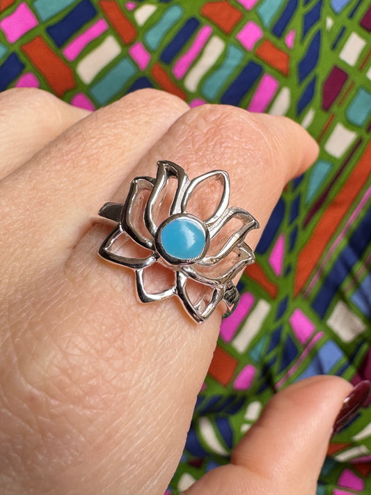 925 silver chalcedony ring size 20/21- F9