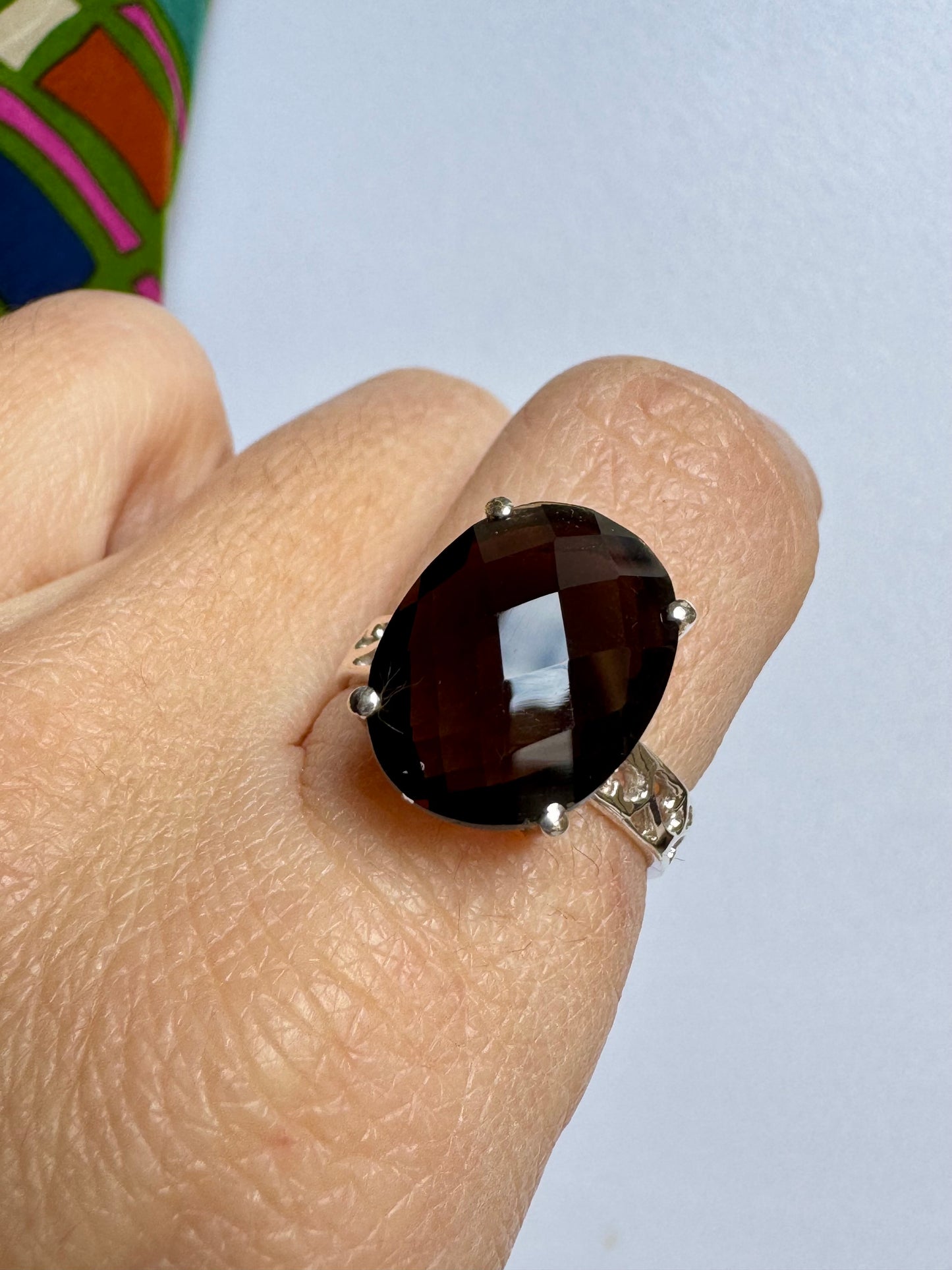 Ring Silber Rauchquarz Größe 17- 16K