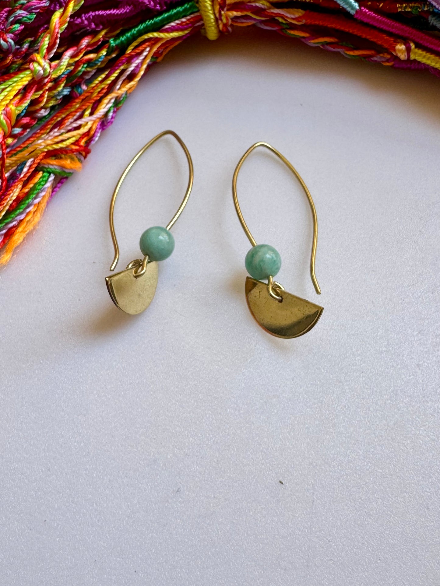 Orecchini boho dorato celeste