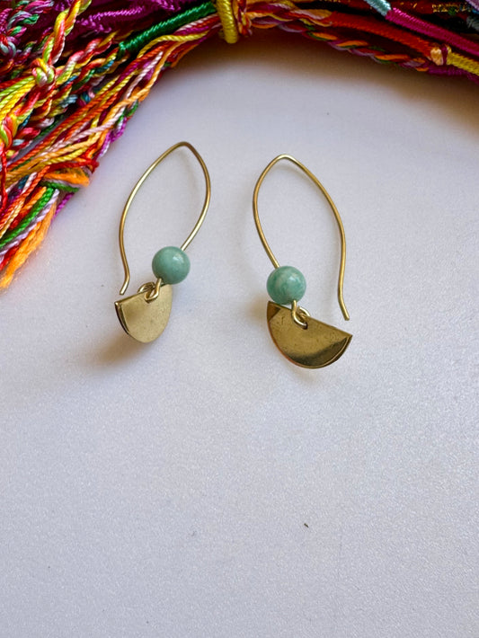 Orecchini boho dorato celeste