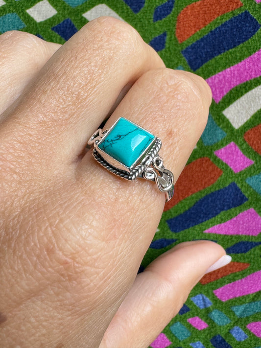 Ring silver925 turquenite howlite turquoise E73