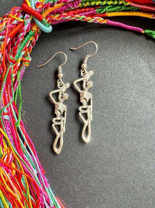 Zamak skeleton earrings