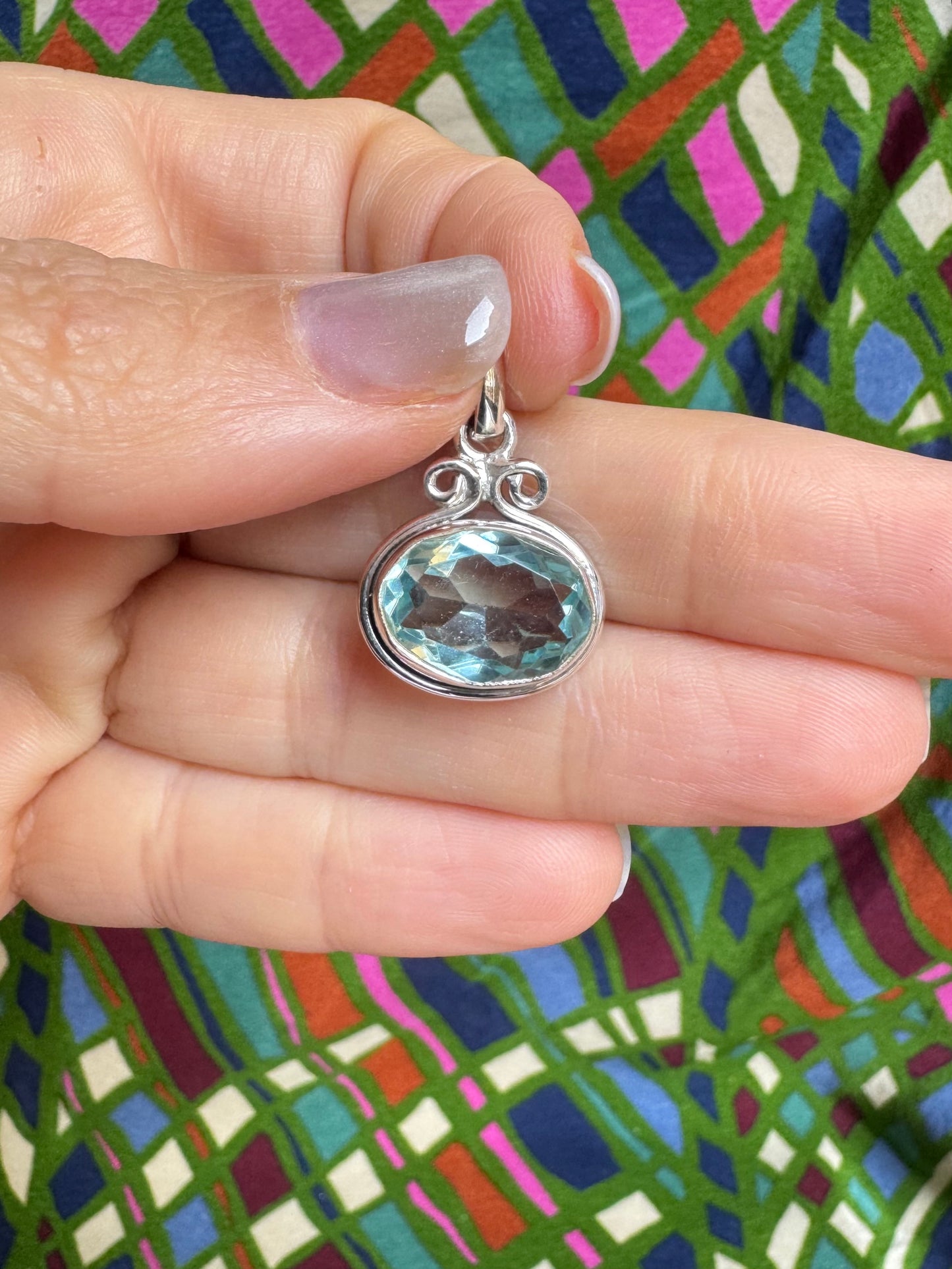 925 silver aquamarine pendant 19L