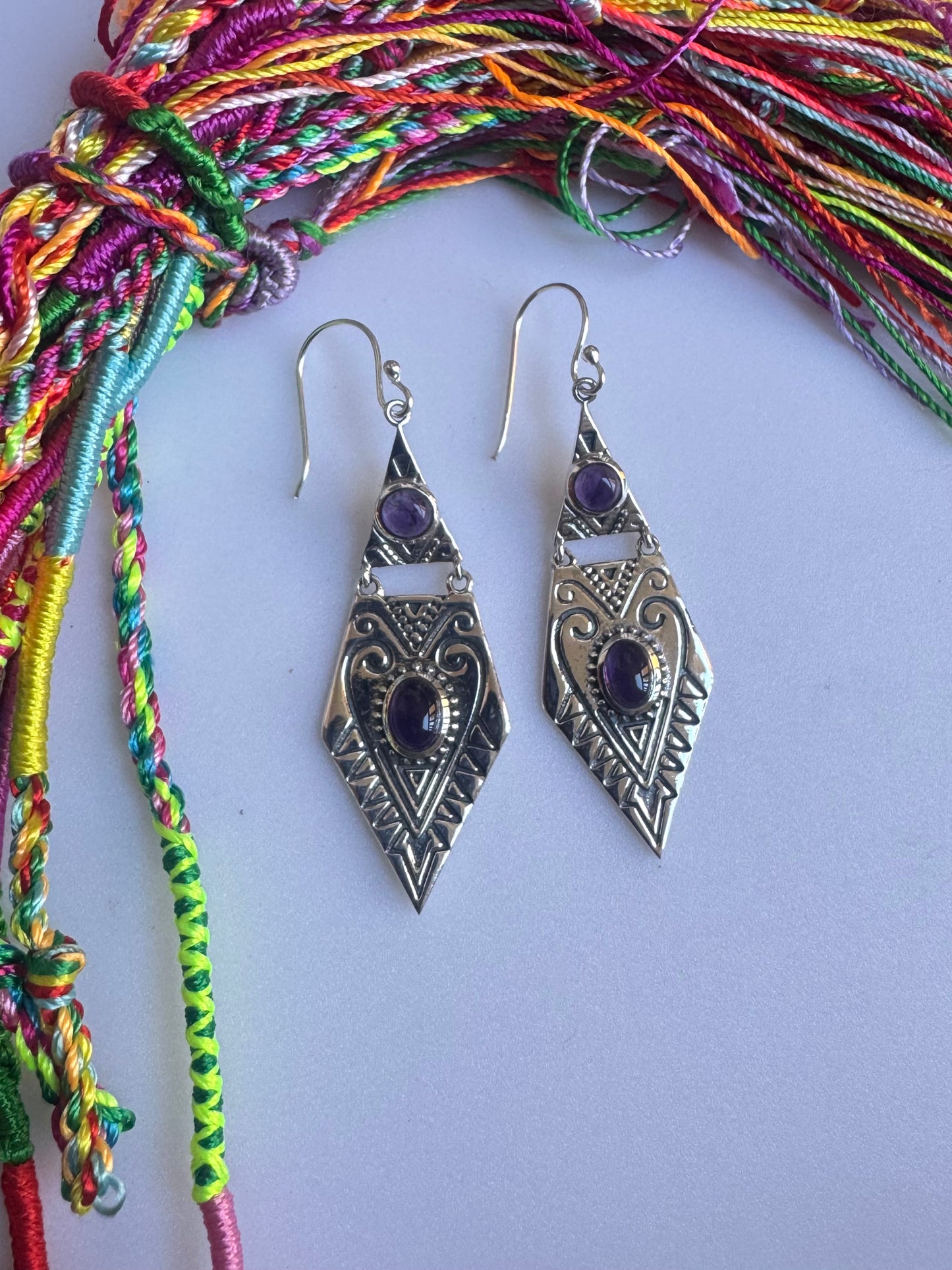 925 silver amethyst earrings R63