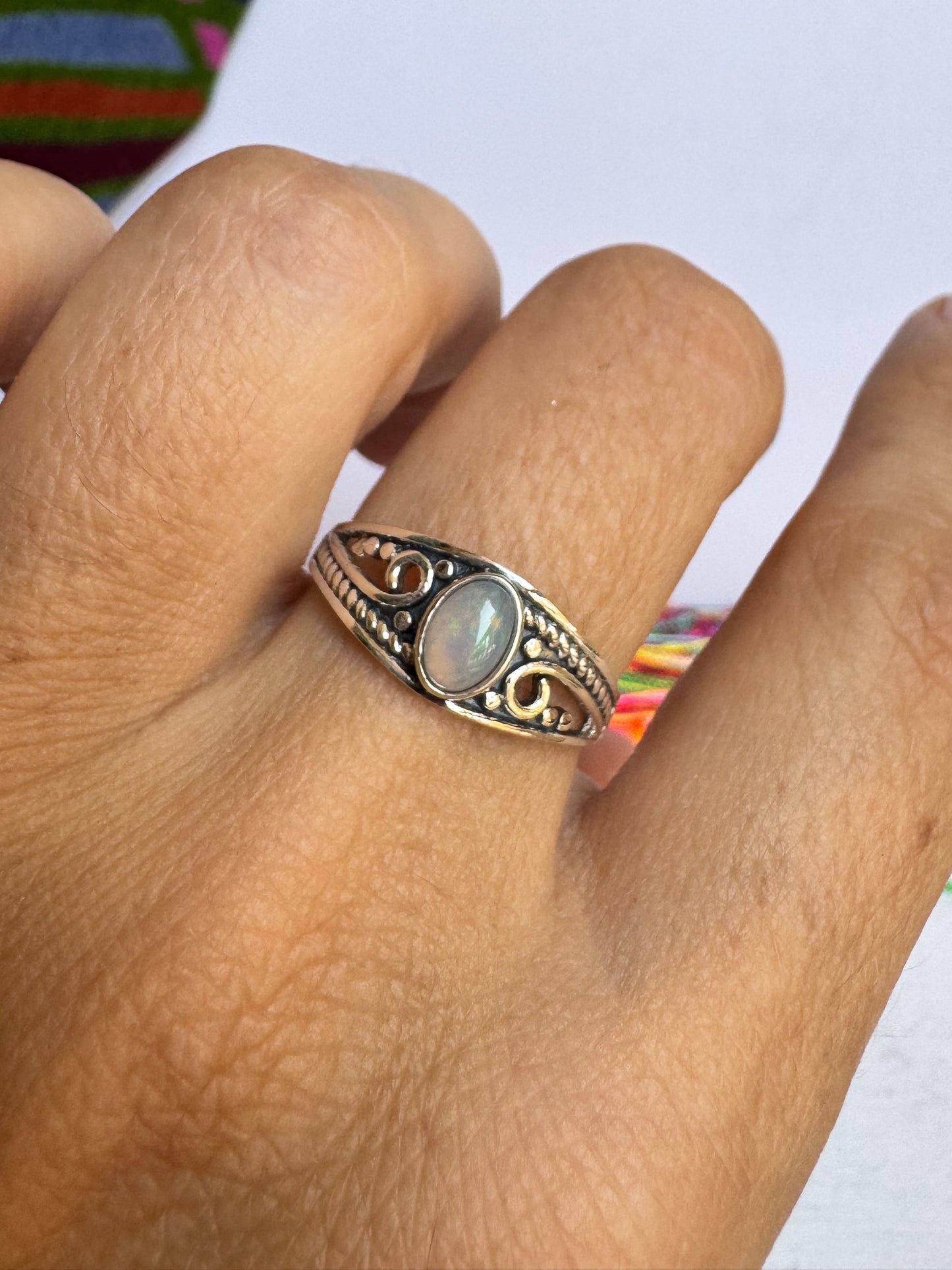 Anello argento 925 opale misura 16/17 22OP