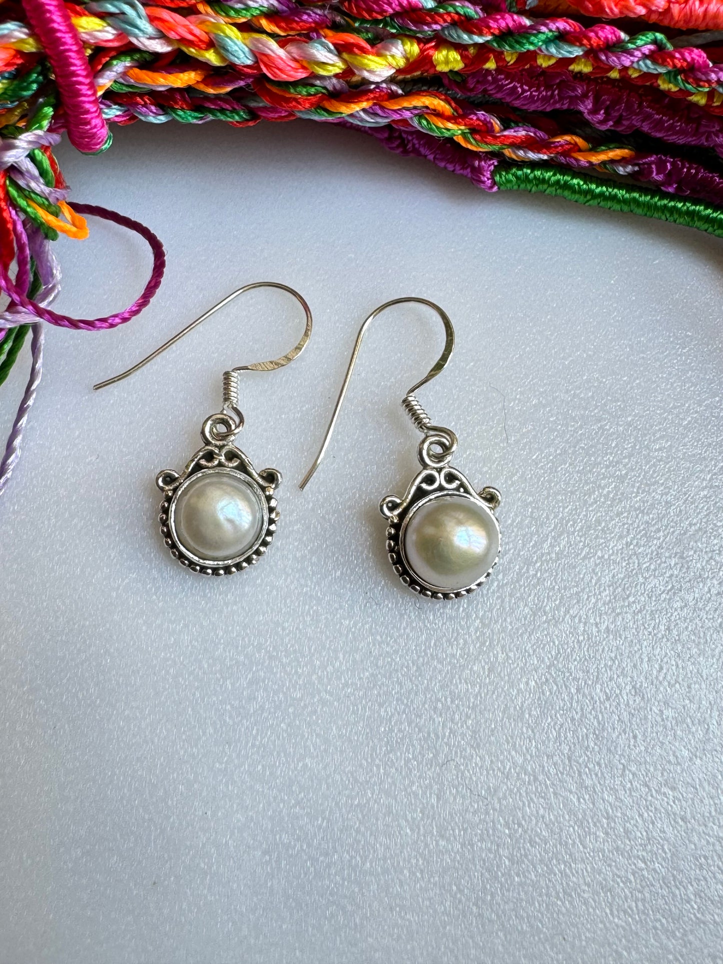 925 silver freshwater pearl earrings