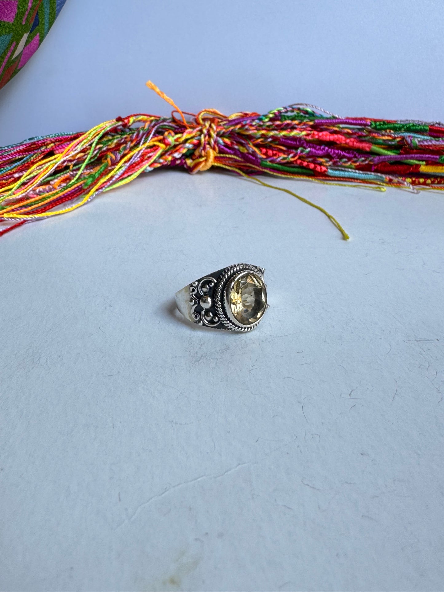 Anello argento925 misura 23 quarzo citrino C2