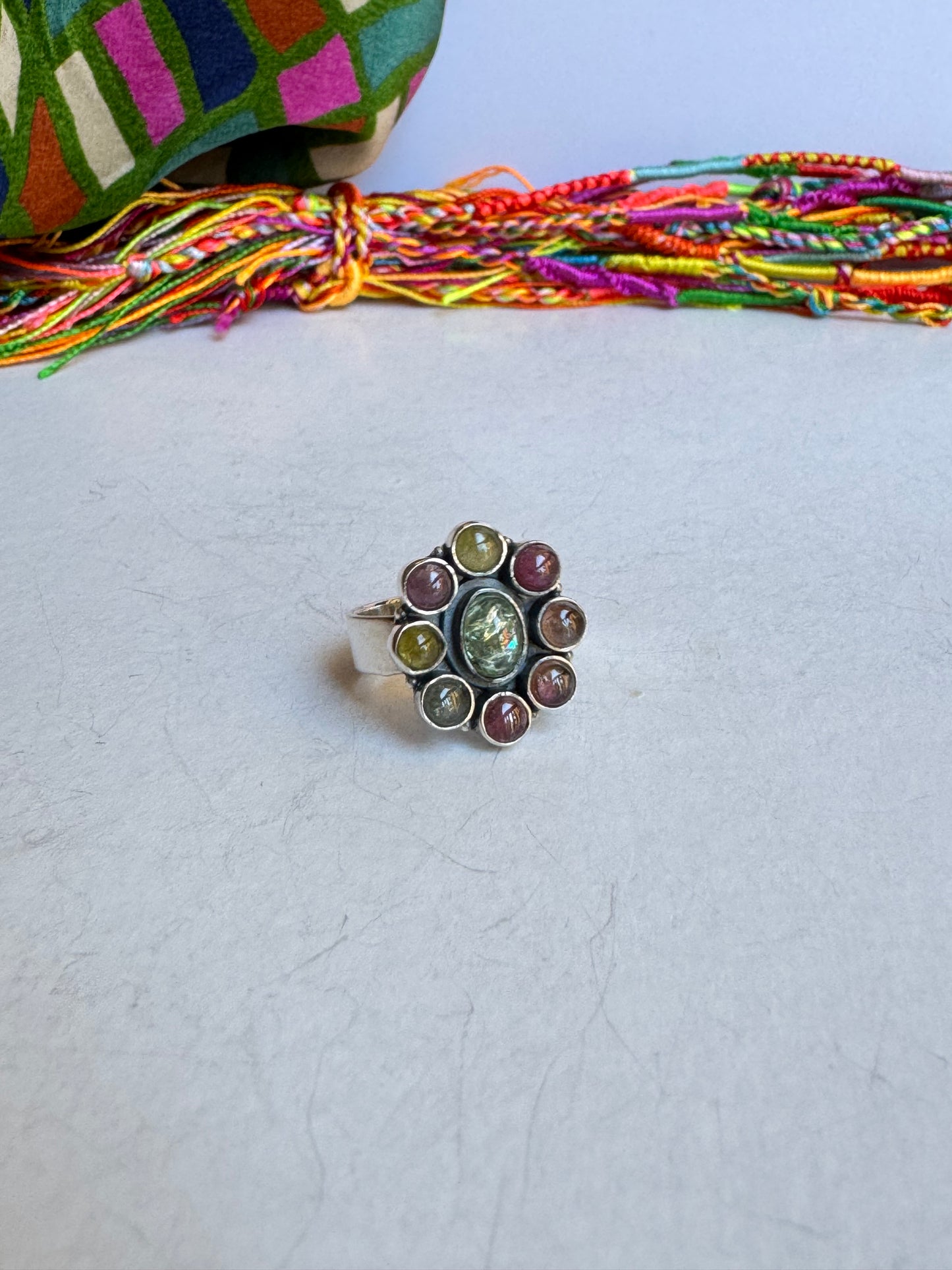 Anello argento 925 tormalina misura 17/18 - TA55