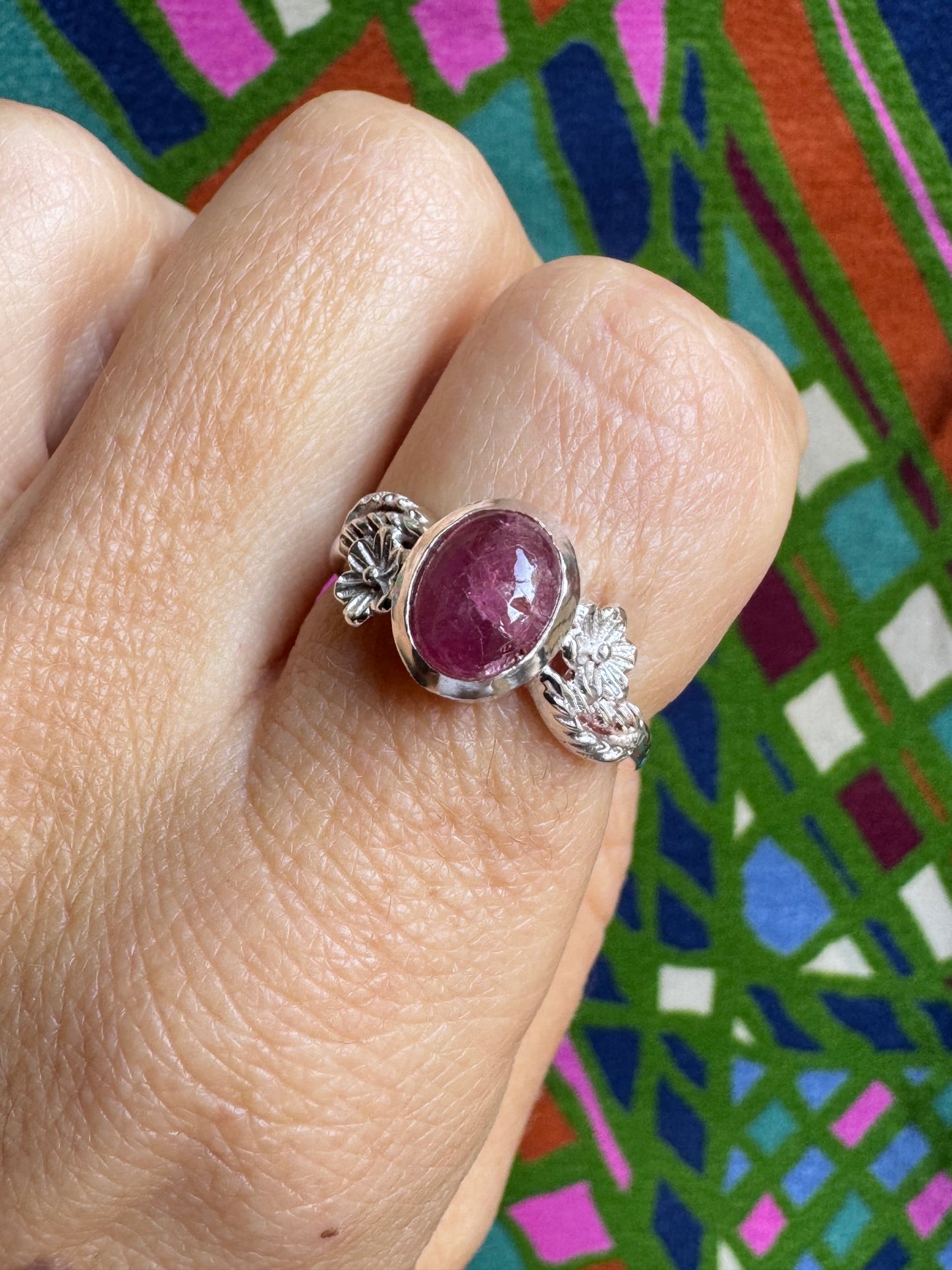 Defective 925 silver tourmaline ring size 17 - TA31