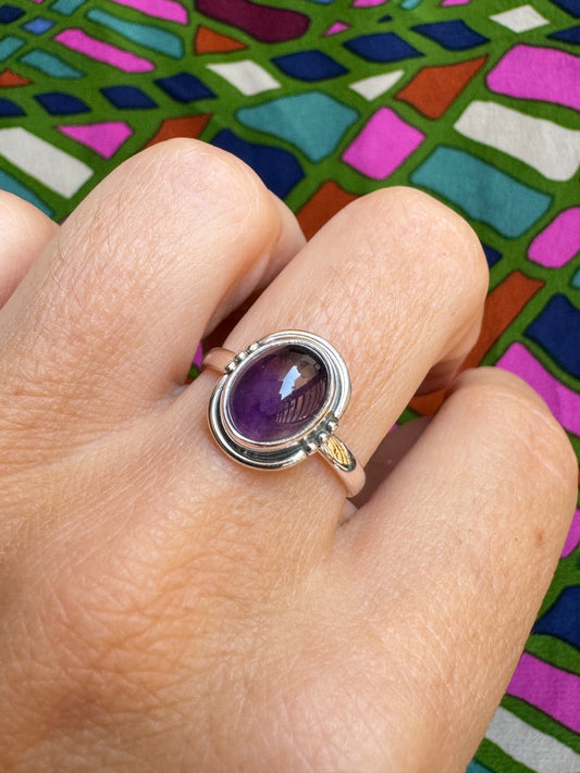 Amethyst Silver Ring T68