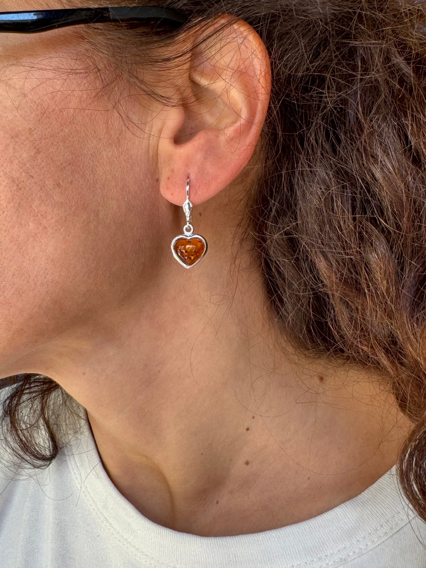 925 silver amber earrings 34AM