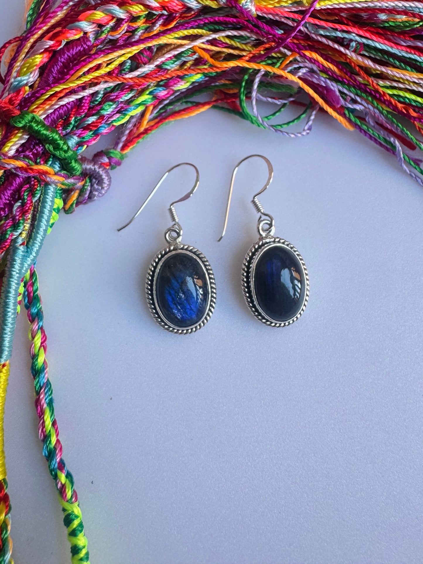 925 silver labradorite earrings R64