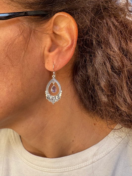 Orecchini argento 925 ametista D40