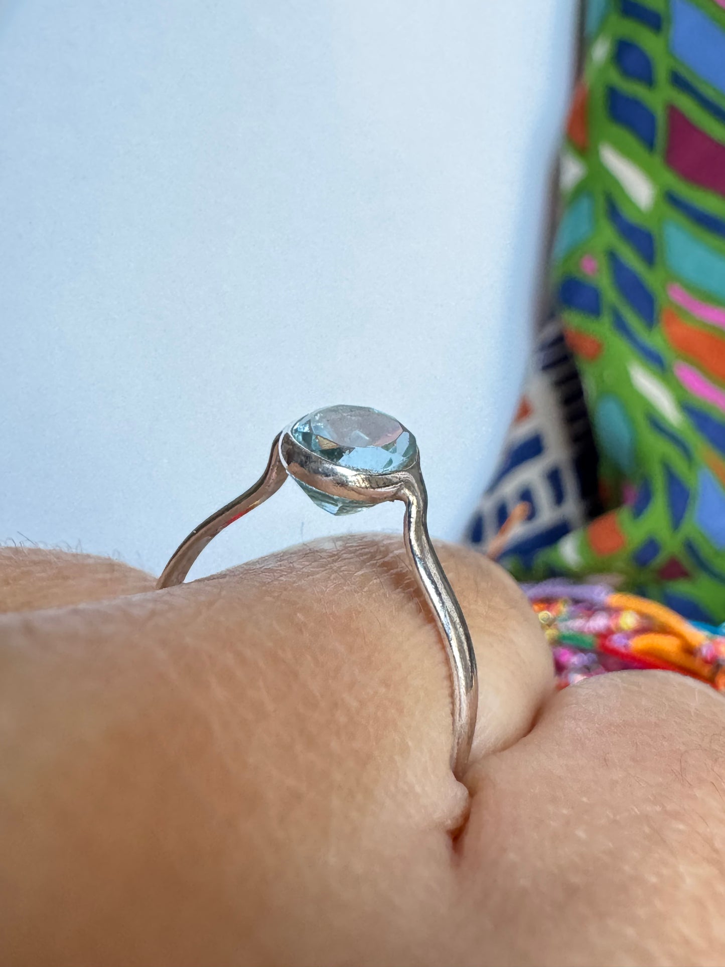 Anello argento 925 acquamarina misura 21 - 15AQ