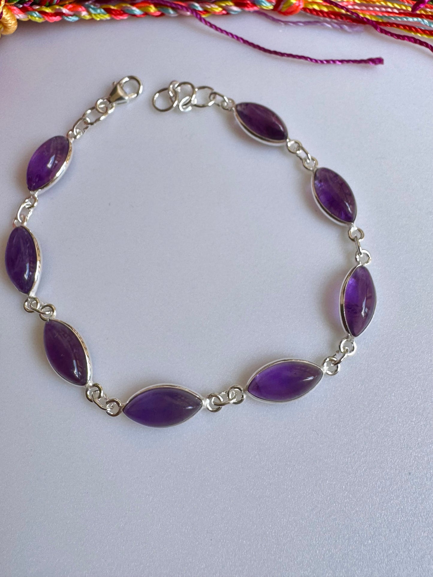 925 silver amethyst bracelet B53