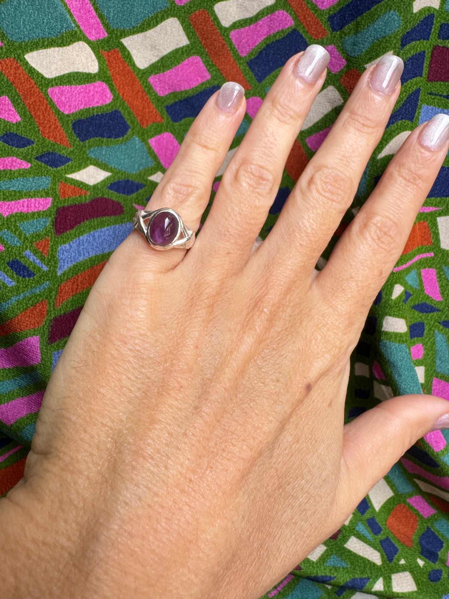 925 silver amethyst ring size 8 - 1A