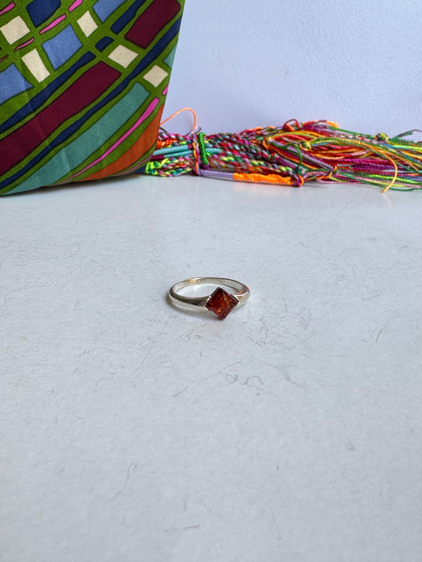 Anello argento 925 ambra misura 18 - 31AMB