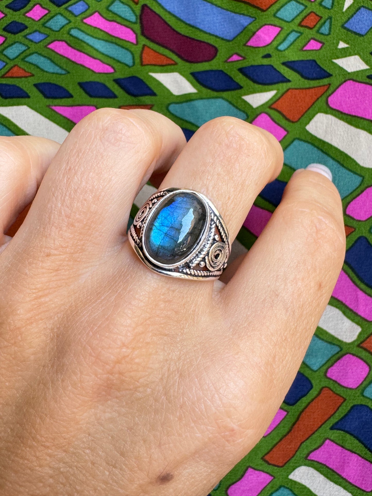 T58 labradorite 925 silver ring