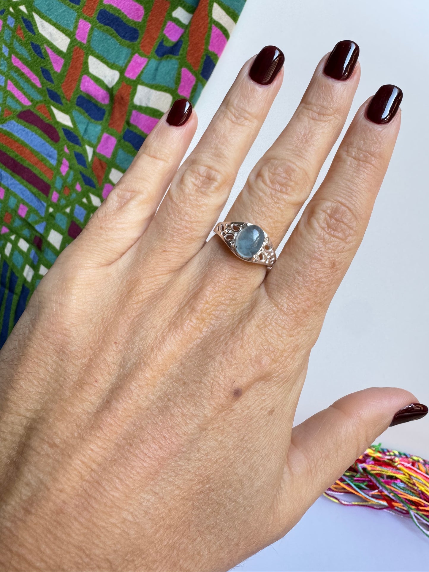 Anello argento 925 acquamarina misura 16 - 2AQ