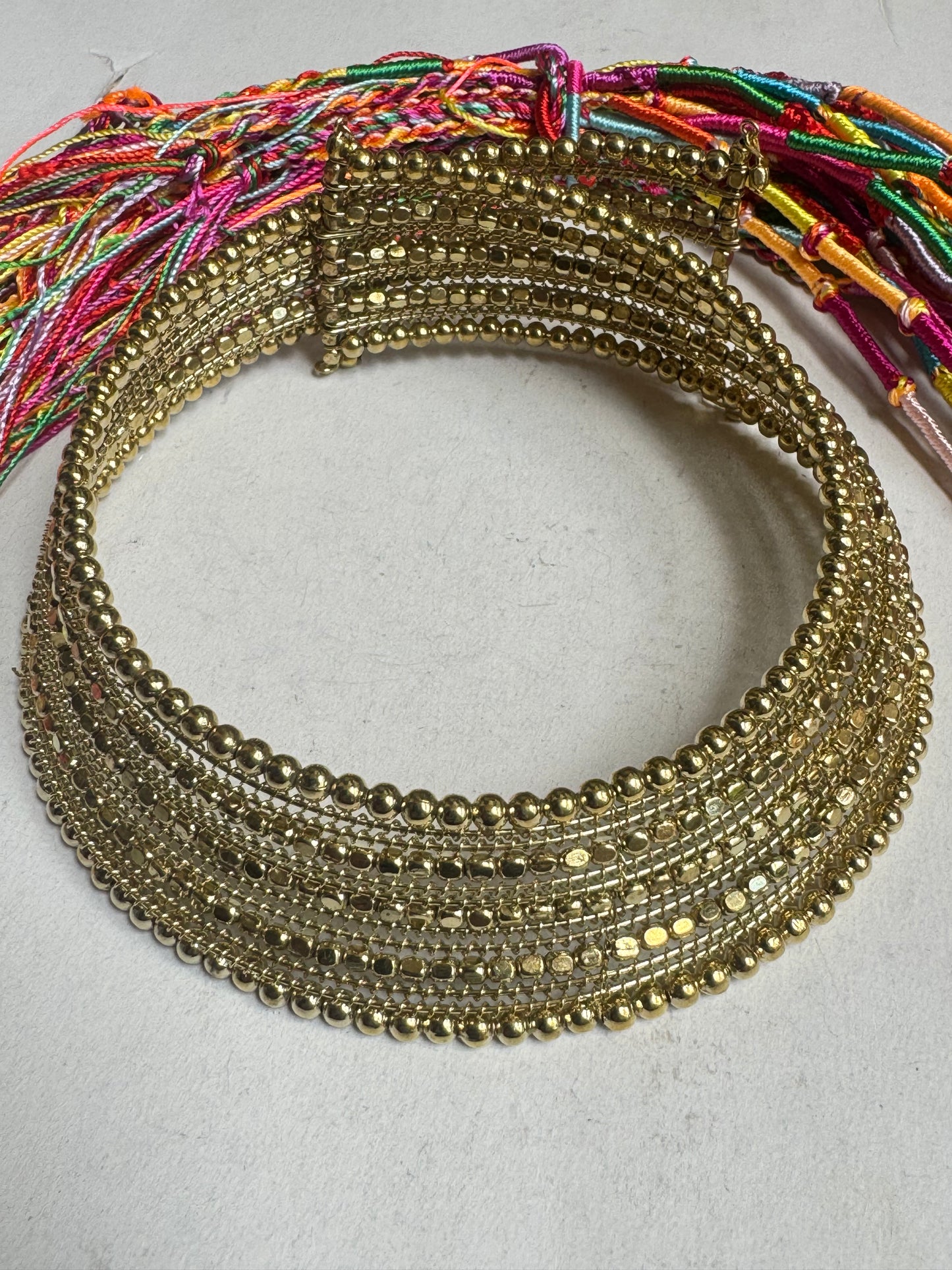 Multi-strand golden ball collar